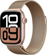 Apple Watch Series 10 46mm Rose Gold Titanium Case with Milanese Loop, Gold