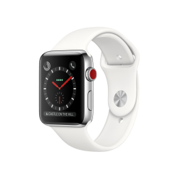 Apple Watch Series 2 42mm Stainless Steel Case with White Sport Band