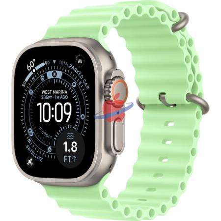 Apple Watch Ultra 3 (2025) 49mm Black Titanium Case with Neon Green Ocean Band