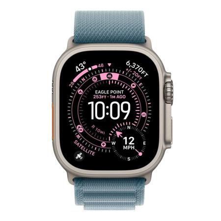 Apple Watch Ultra 3 (2025) 49mm Natural Titanium Case with Light Blue Alpine Loop