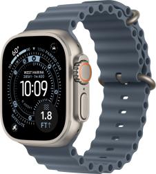 Apple Watch Ultra 3 (2025) 49mm Natural Titanium Case with Anchor Blue Ocean Band