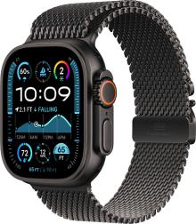 Apple Watch Ultra 2 (2024) 49mm Black Titanium Case with Black Titanium Milanese Loop Large