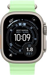 Apple Watch Ultra 3 (2025) 49mm Natural Titanium Case with Neon Green Ocean Band