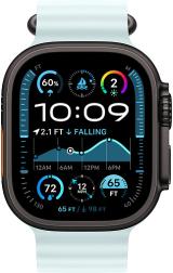 Apple Watch Ultra 2 (2024) 49mm Black Titanium Case with Ice Blue Ocean Band